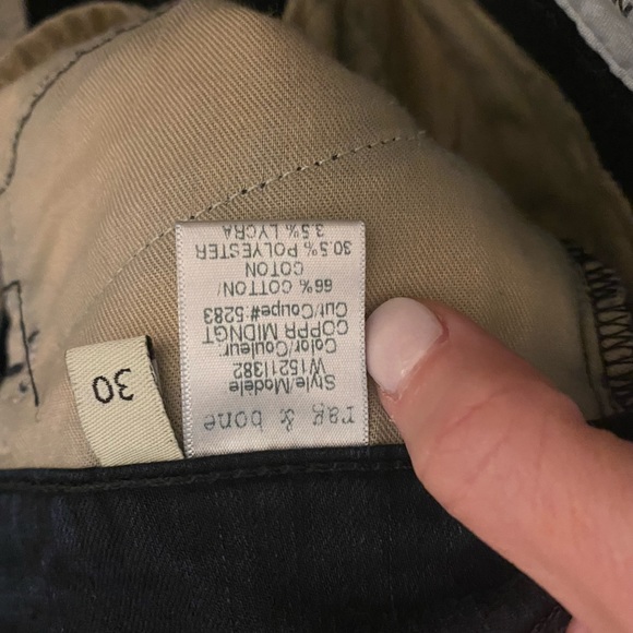 RAG & BONE SKINNY ZIPPERS IN COPPER MIDNIGHT SIZE 30 very dark blue - Picture 6 of 6